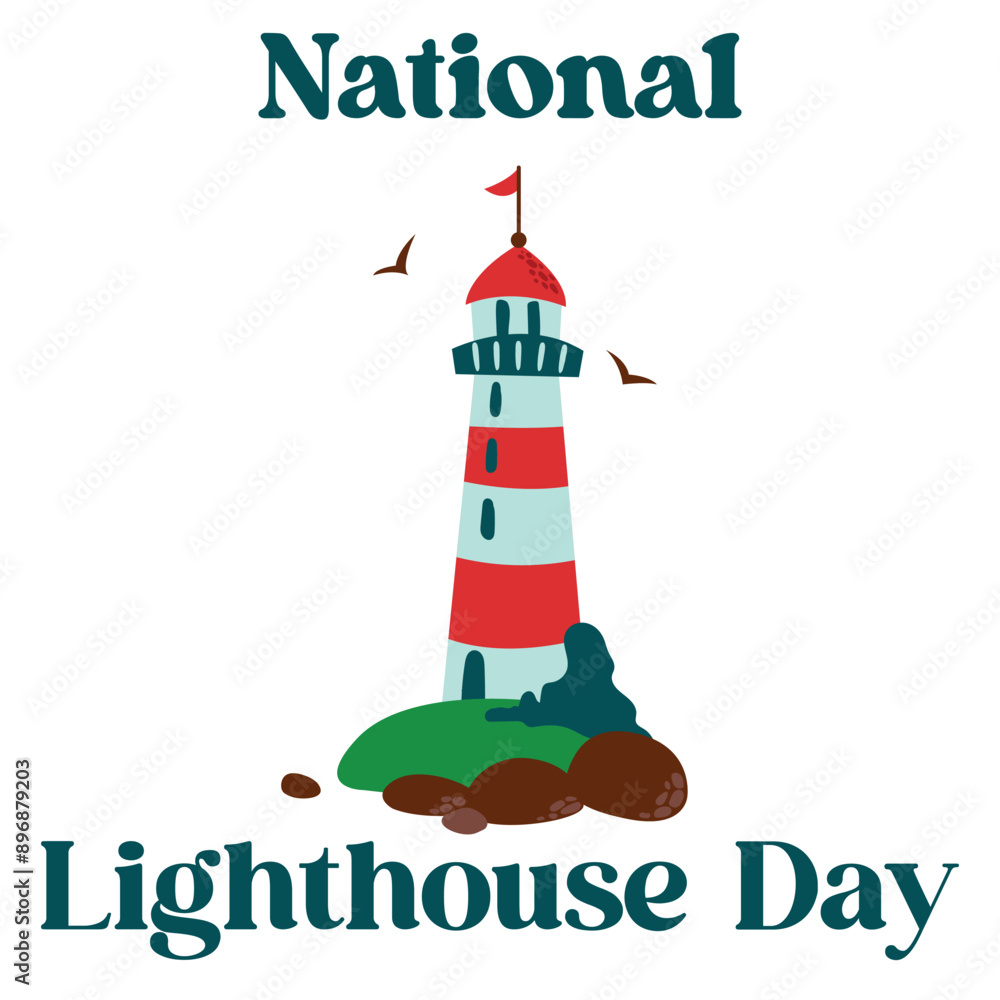 National Lighthouse Day. White background, isolate
National Lighthouse Day. White background, isolate