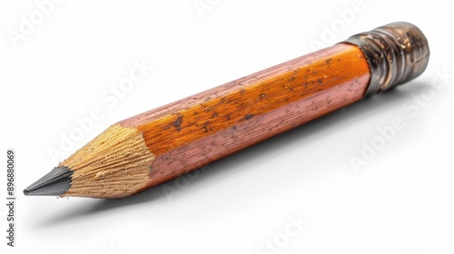 Worn Wooden Pencil with Metal Tip