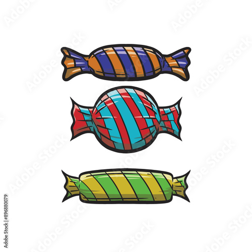 halloween candy vector in many color and texture