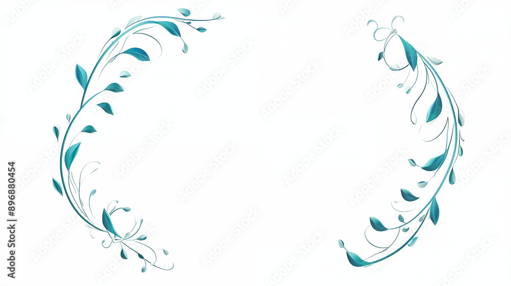 Blue-green flower frame Blue-green flower frame