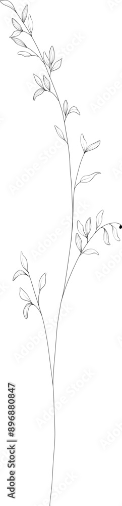Obraz premium Leaves Branch Line Art