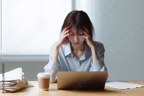 仕事で疲れる女性