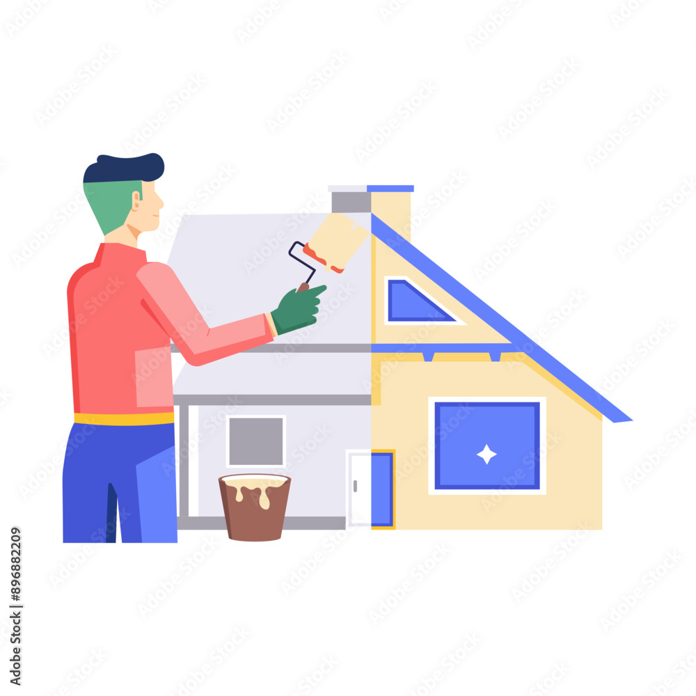 Character based flat illustration of home renovation
Character based flat illustration of home renovation