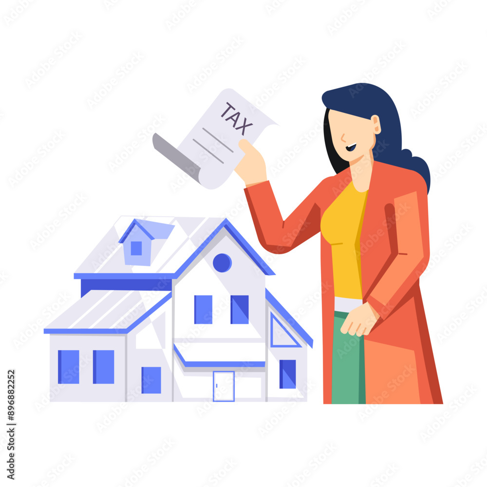 Character based flat illustration of property tax
Character based flat illustration of property tax