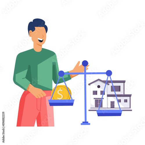 A flat style illustration of property law 

