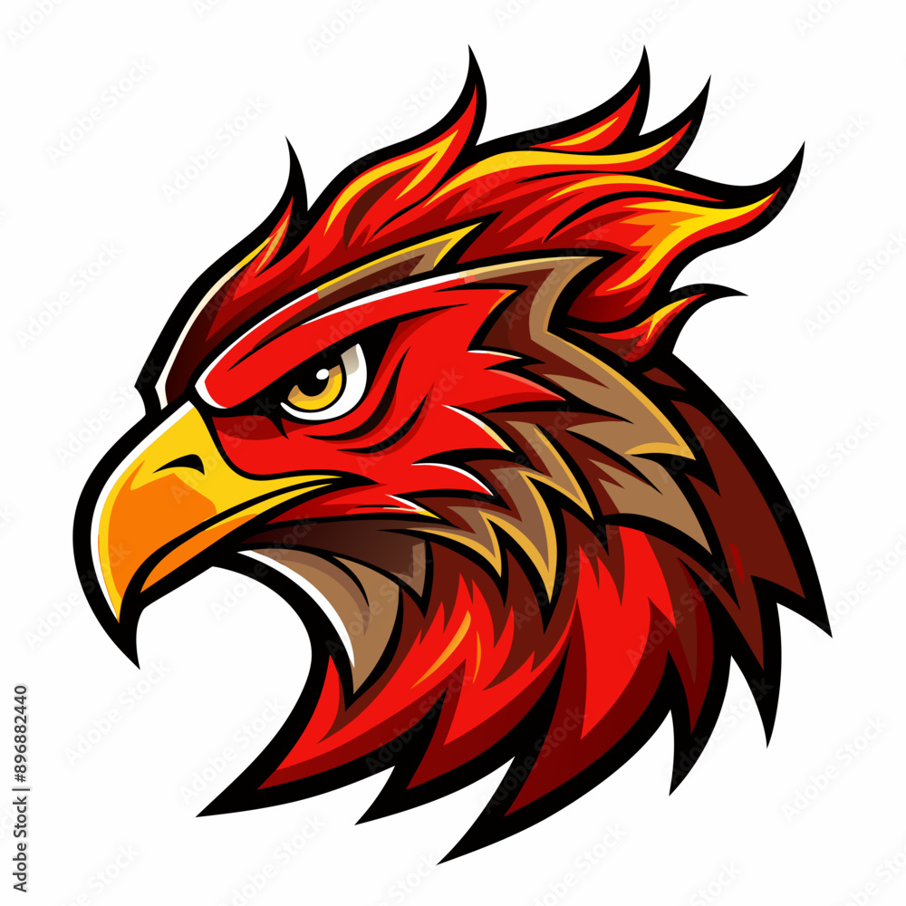 Obraz premium Hawk head logo vector illustration on white background