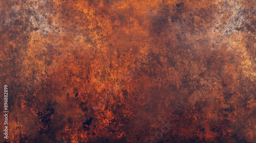 Grunge rusty orange brown metal corten steel stone background texture banner panorama