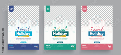 Travel Flyer or Poster Template design layout, Travel agency flyer vector posters for business.	