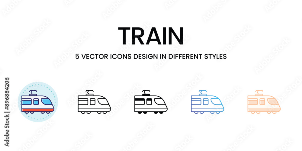 Fototapeta premium Train icons set vector illustration. vector stock