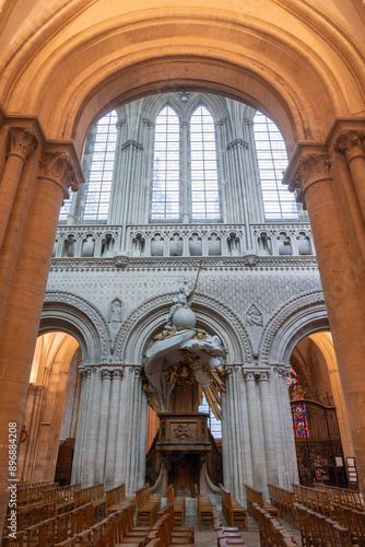 Inside Bayeux Cathedral, Cathedral of Our Lady of Bayeux in Normandy