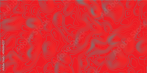  Abstract lines background paper texture Imitation of a geographical map shades Topographic line map bg. Topo contour map on red background, Topographic contour lines vector map seamless pattern. 
