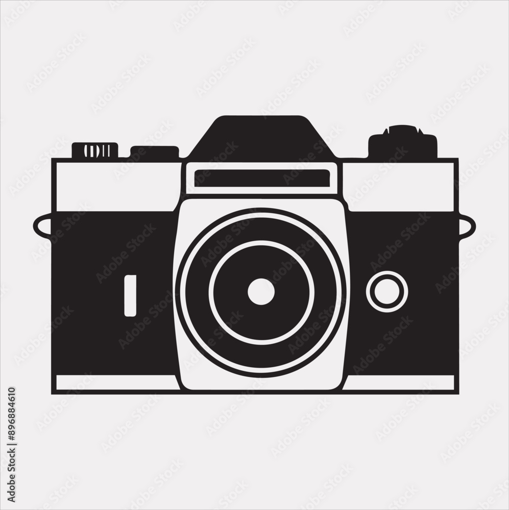 Camera silhouette vector on a white background Camera silhouette vector on a white background