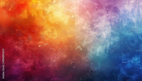 Abstract Digital Art With Red, Orange, Yellow, Blue, and Purple Colors