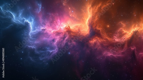 Colorful nebula in outer space, cosmic clouds of gas and dust © cac_tus