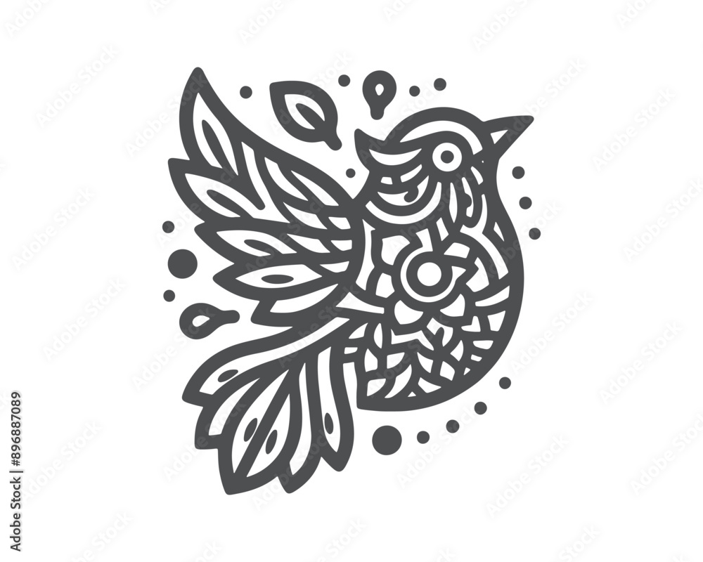 Vector bird line art mandala design Vector bird line art mandala design