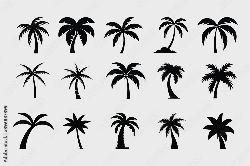 Minimalist Palm Tree Logo Icon Design Template - Vector Art Minimalist Palm Tree Logo Icon Design Template - Vector Art