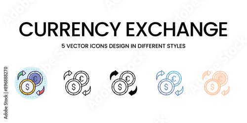 Currency Exchange icons set vector illustration. vector stock