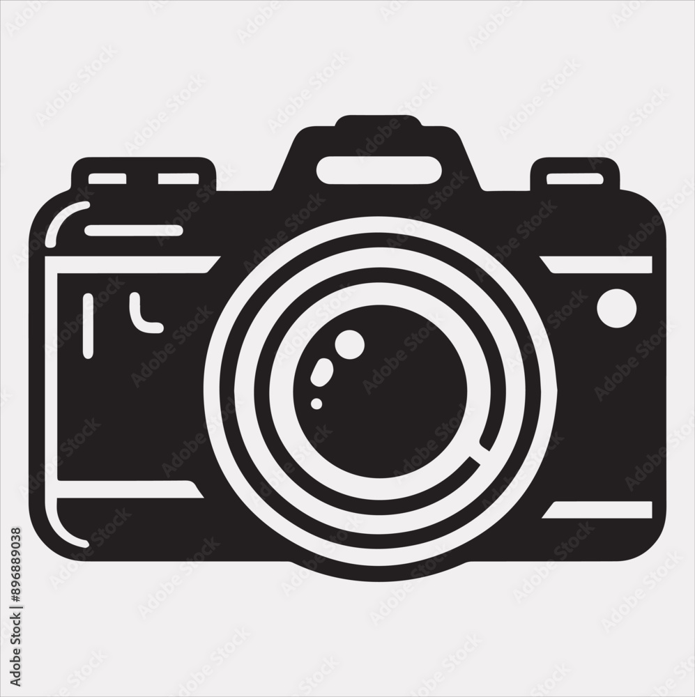 Camera silhouette vector on a white background Camera silhouette vector on a white background