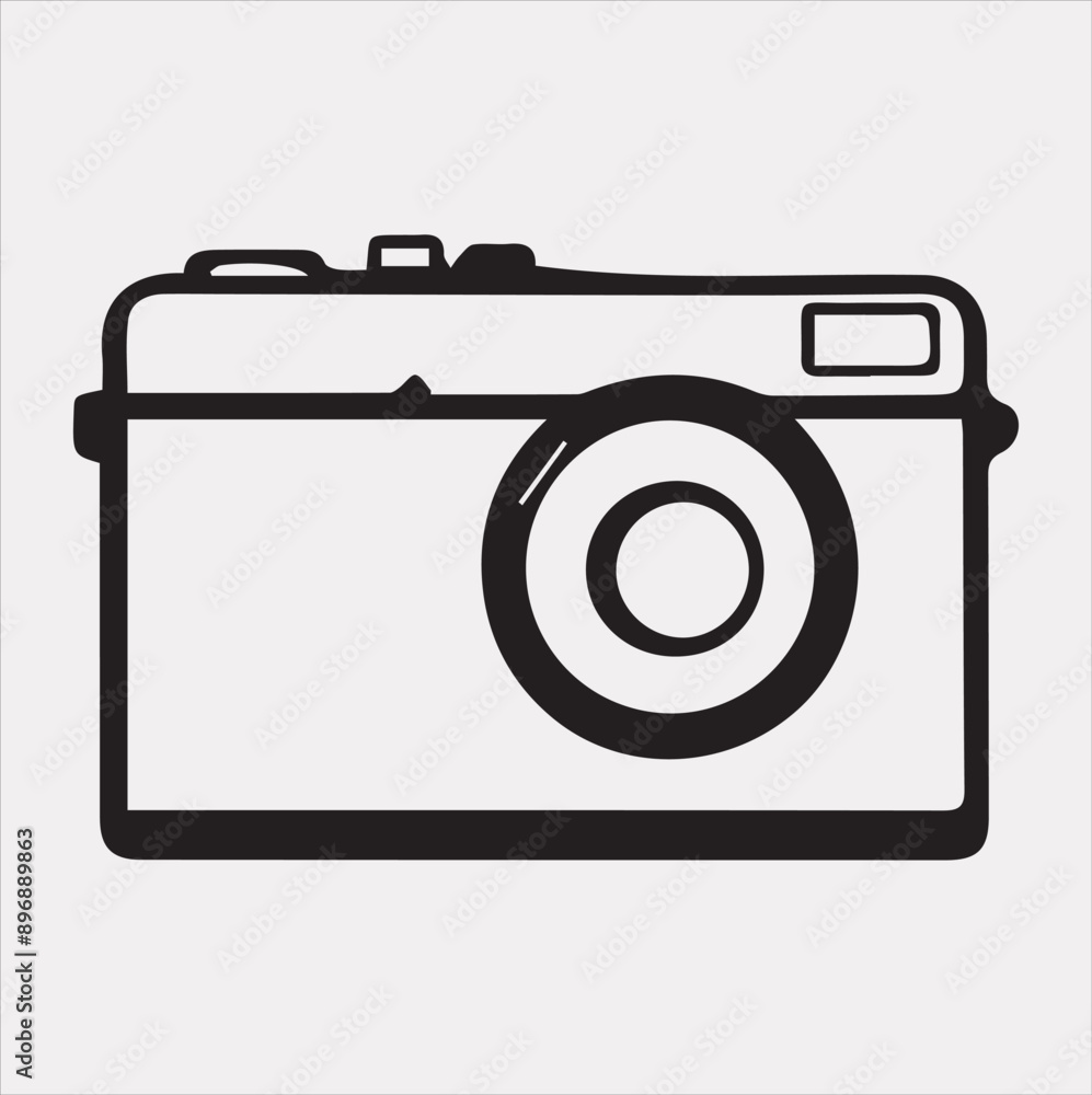 Camera silhouette vector on a white background Camera silhouette vector on a white background