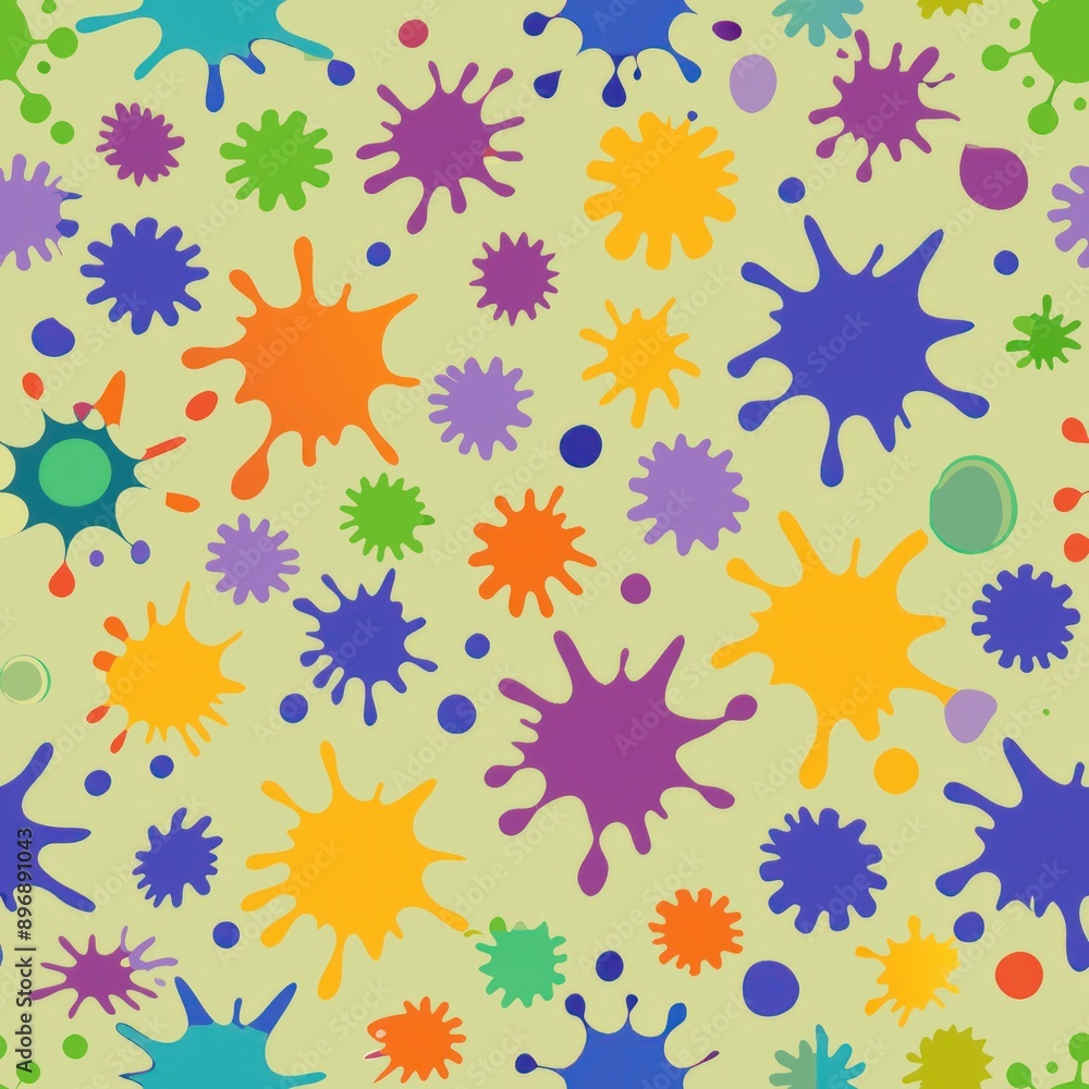 Seamless pattern of artistic splatters and blobs, Generative AI Seamless pattern of artistic splatters and blobs, Generative AI