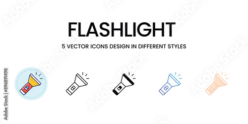 Flashlight  icons set vector illustration. vector stock