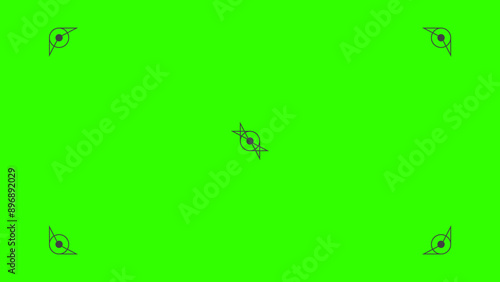 Green screen background, VFX motion tracking markers. Green screen backdrop template. Abstract concept video footage replacement tracking markers element.