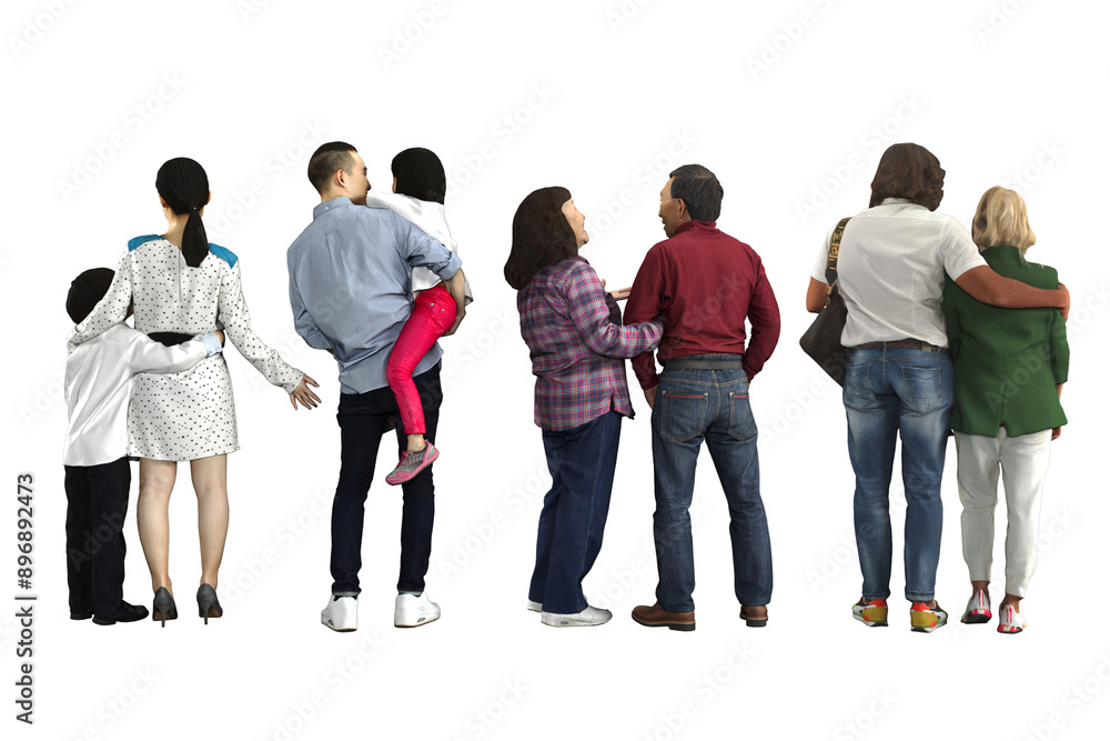 Obraz premium Group of family couples. Suitable for family, diversity, relationships and lifestyle concepts.