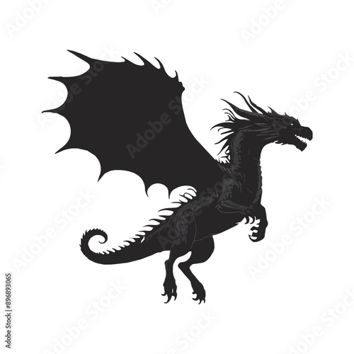 Dragon nice silhouette design vector file.