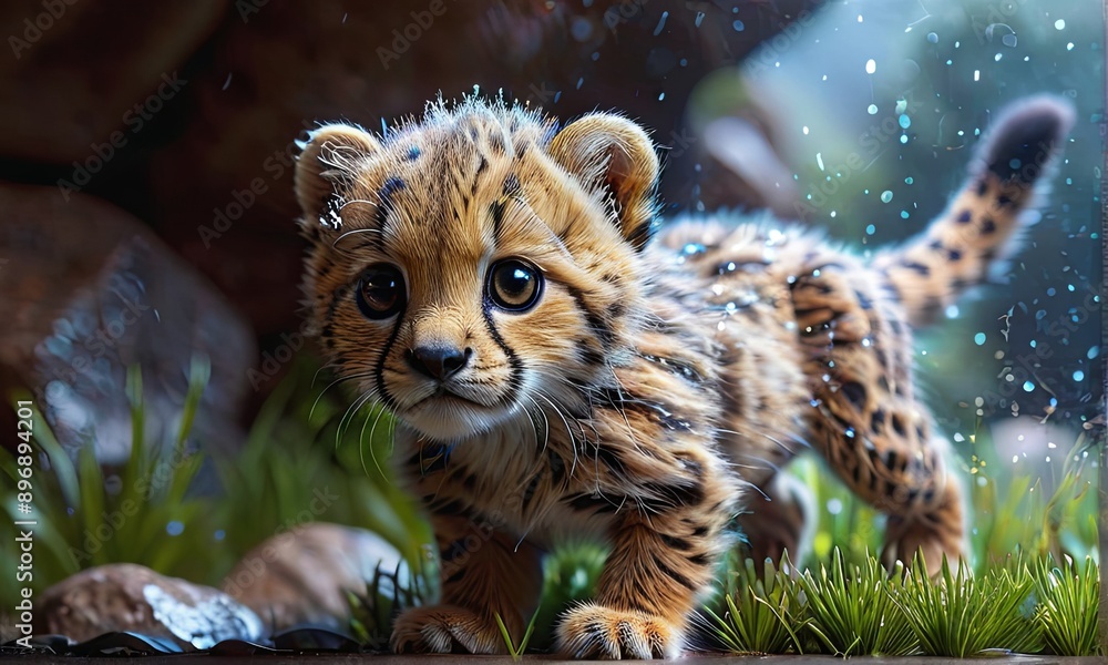 Obraz premium Little Cheetah Cub