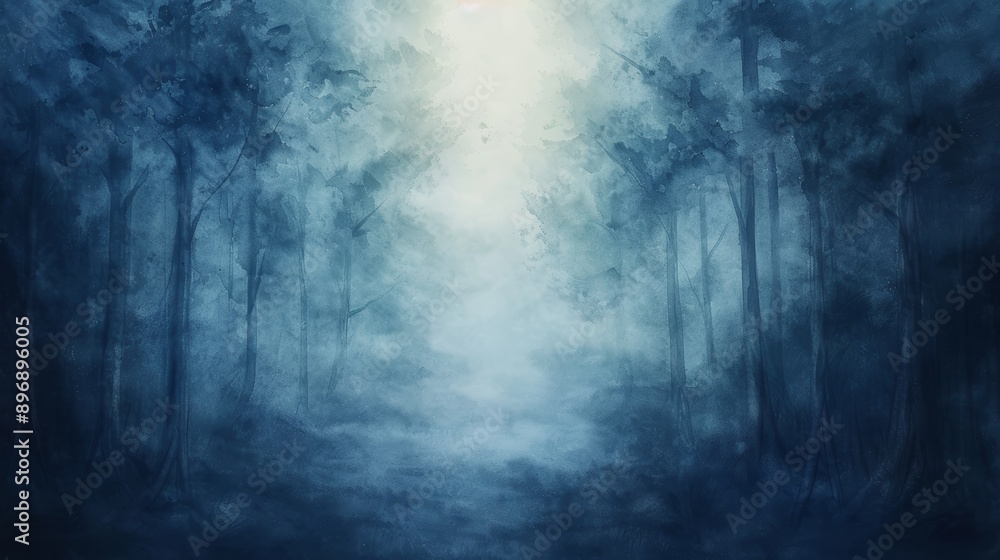 A mysterious, fog-filled forest path leading towards a bright light. The trees are tall and dark, creating a sense of wonder and mystery. A mysterious, fog-filled forest path leading towards a bright light. The trees are tall and dark, creating a sense of wonder and mystery.