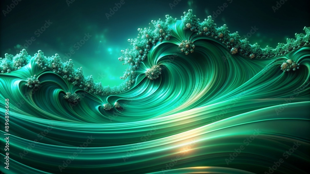 Abstract and modern, vibrant energy ripples through dynamic emerald fractal waves, abstract, modern, vibrant, energy Abstract and modern, vibrant energy ripples through dynamic emerald fractal waves, abstract, modern, vibrant, energy