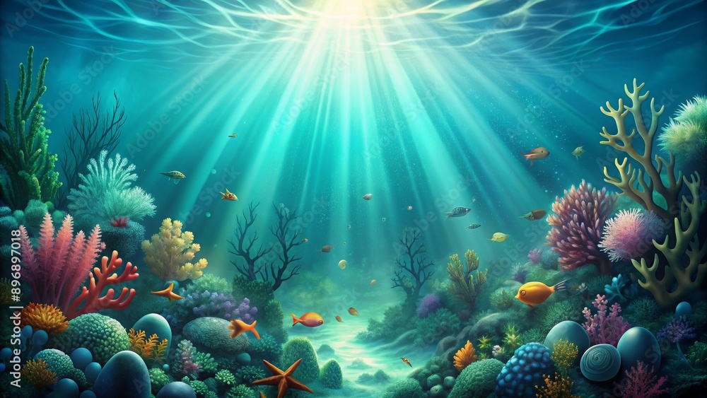Obraz premium Rich teal abstract background resembling underwater sea life, perfect for marine-related campaigns, aquatic, campaign, visuals