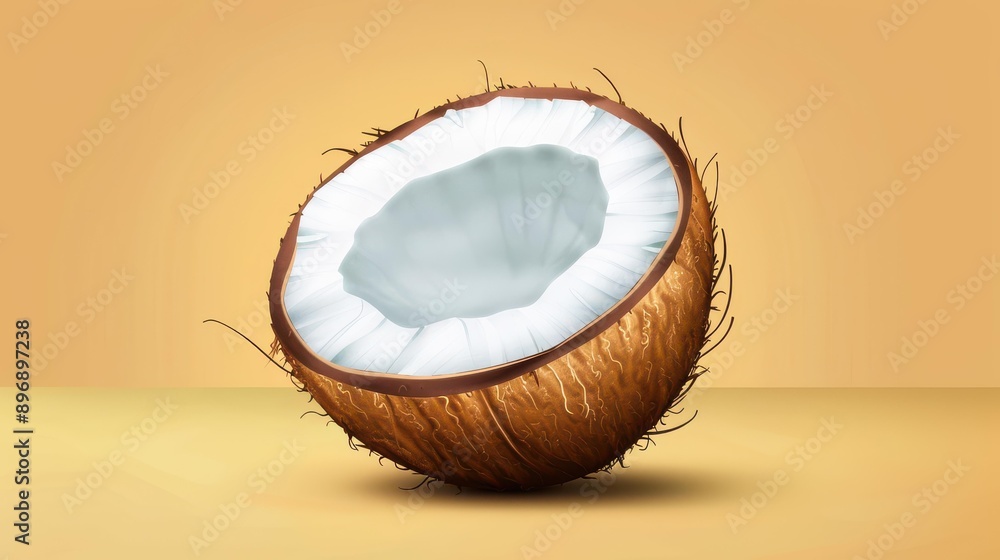 A detailed old botanical illustration of a coconut, beautifully isolated on a clean background, showcasing its unique features. A detailed old botanical illustration of a coconut, beautifully isolated on a clean background, showcasing its unique features.