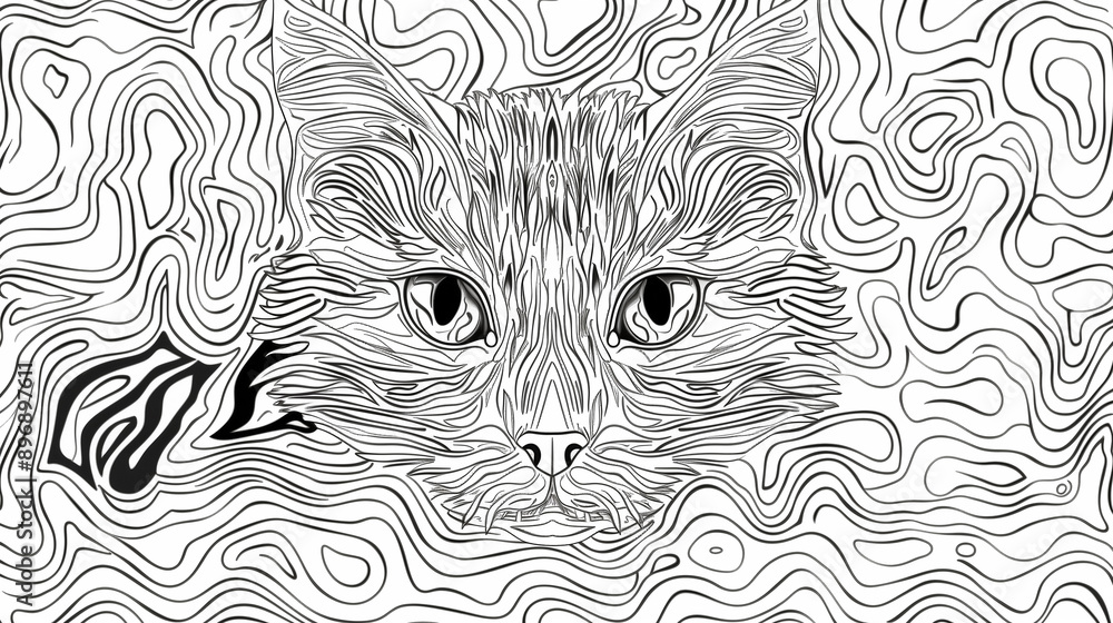Fototapeta premium Adult colouring book page