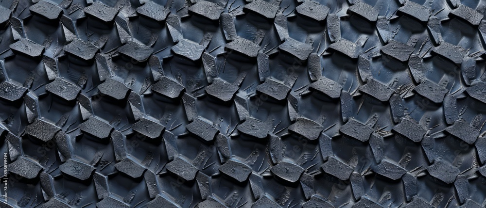 Fototapeta premium Panoramic close-up, high detail scan of rubber mat texture, Generative AI