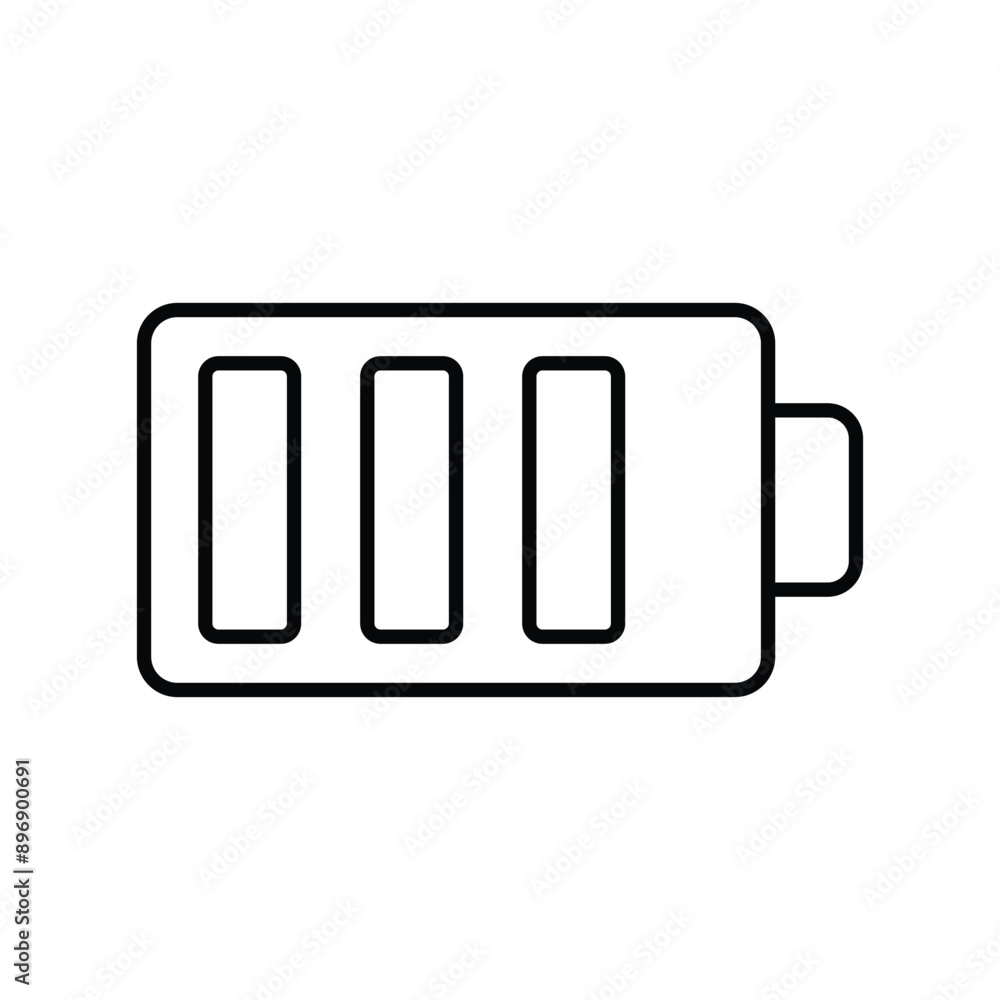 battery line icon with white background vector stock illustration battery line icon with white background vector stock illustration