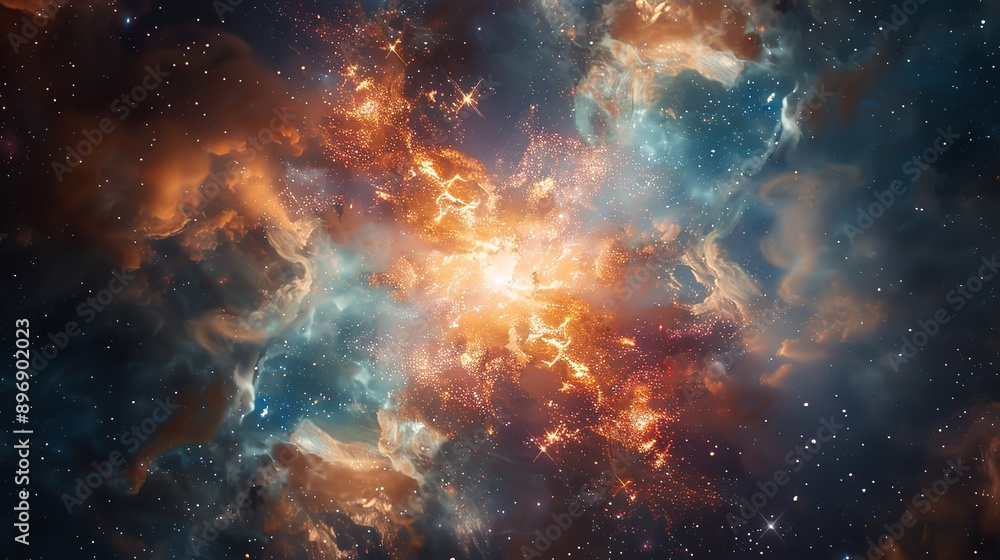 Breathtaking Visualization of Star Exploding Within Vibrant Colors Breathtaking Visualization of Star Exploding Within Vibrant Colors