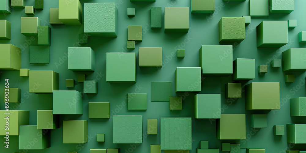 Abstract Green Background with Geometric Shapes and Squares. 3D Rendering Illustration in Flat Lay Style. Seamless Pattern Design with Organic Texture and Top View Perspective. Abstract Green Background with Geometric Shapes and Squares. 3D Rendering Illustration in Flat Lay Style. Seamless Pattern Design with Organic Texture and Top View Perspective.