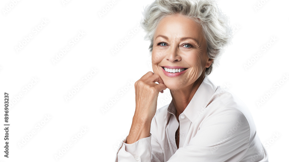 Middle aged caucasian woman posing and look to the camera, isolated on transparent background. Middle aged caucasian woman posing and look to the camera, isolated on transparent background.