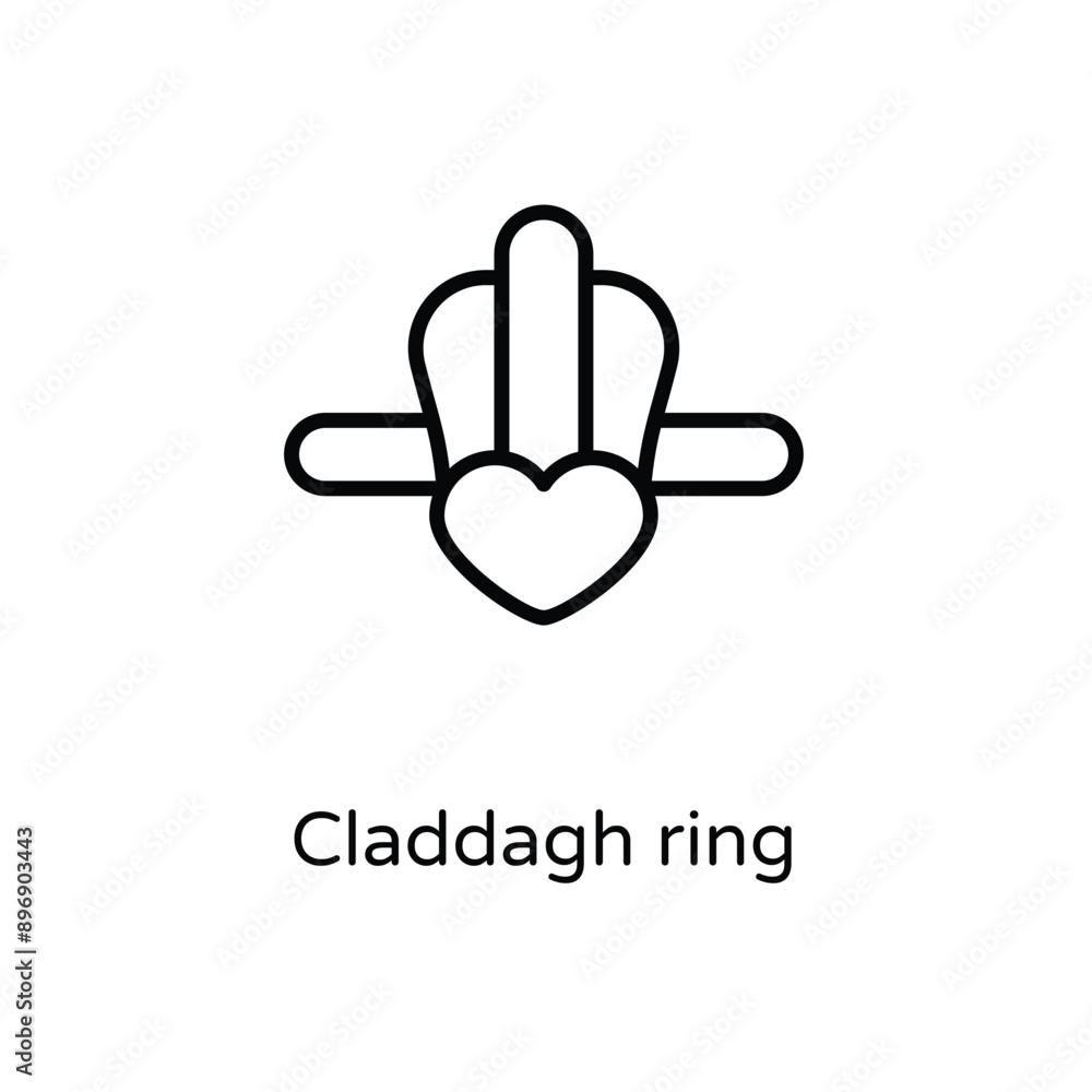 Obraz premium Claddagh ring vector icon