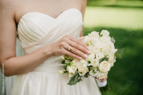 Bouquet of flowers in hands