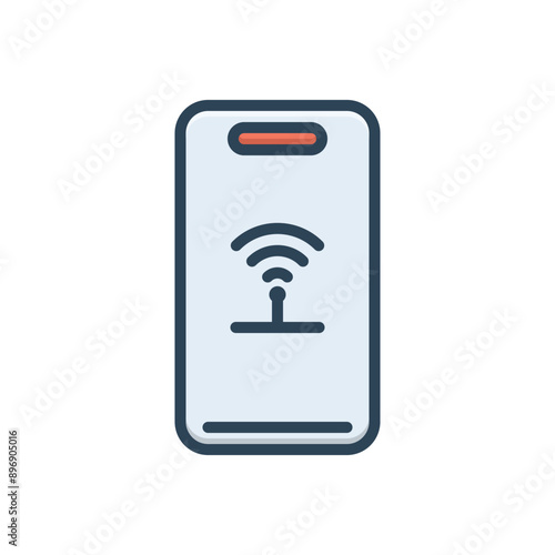 Color illustration icon for signal