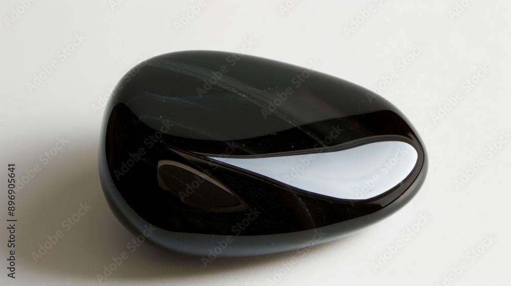 Polished Black Onyx Stone CloseUp for Gemstone Collection or Jewelry Design Polished Black Onyx Stone CloseUp for Gemstone Collection or Jewelry Design
