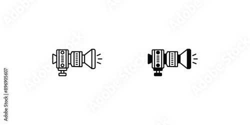 DSLR camera set icon with white background vector stock illustration