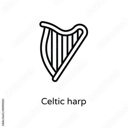 Celtic harp vector icon