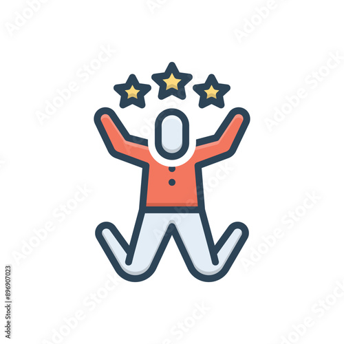 Color illustration icon for motivation