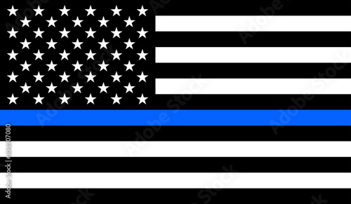 law enforcement flag vector design. American police flag vector illustration.