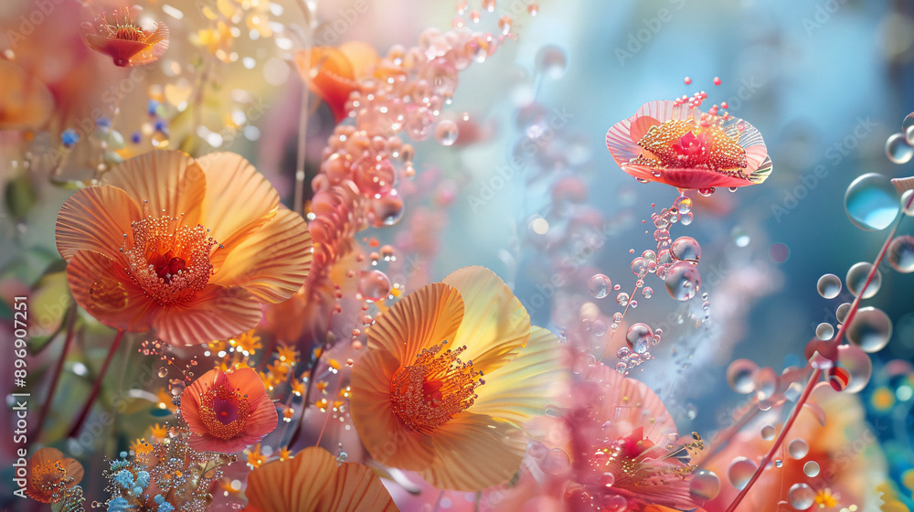 A colourful flower garden with many different coloured flowers A colourful flower garden with many different coloured flowers