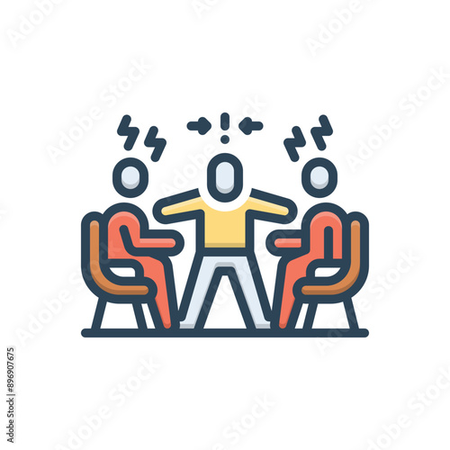 Color illustration icon for conflict resolution