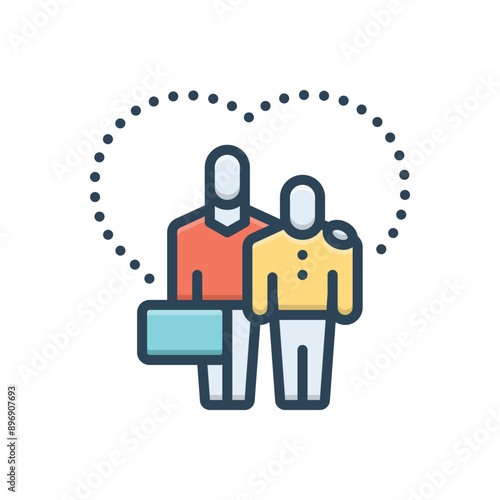 Color illustration icon for empathy